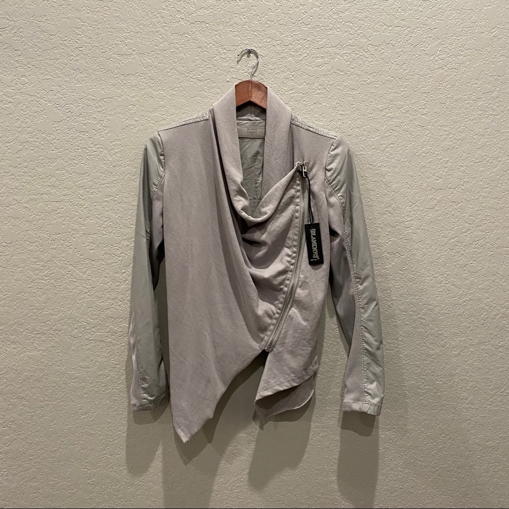 BLANK NYC brand new grey faux leather zip jacket